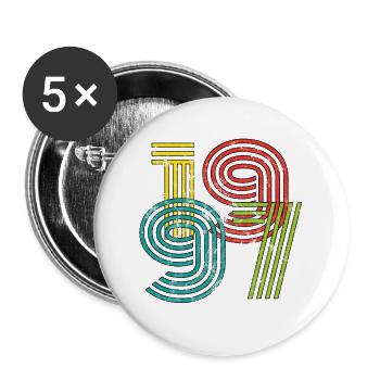Millésime 1997 - Lot de 5 grands badges (56 mm) - blanc - Devant