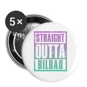 Straight outta Bilbao - Buttons large 2.2''/56 mm (5-pack) - white - Front