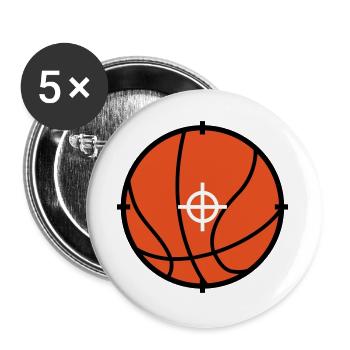 Basketball / Basketball / Basktet-Ball / Sports - Buttons large 2.2''/56 mm (5-pack) - white - Front