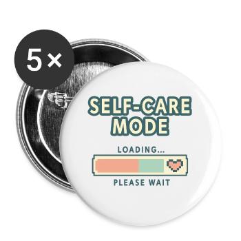 Self-Care Mode Loading - Retro Pixel Edition - Buttons large 2.2''/56 mm (5-pack) - white - Front