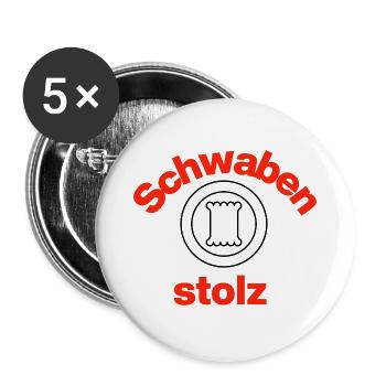 SWABIAN MAULTASCHEN PROUD! BAWÜ HERRGOTT - Buttons large 2.2''/56 mm (5-pack) - white - Front