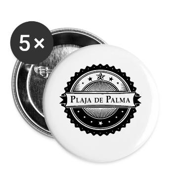 Plaja de Palma - black version - Buttons large 2.2''/56 mm (5-pack) - white - Front