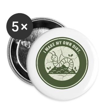 Worm compost: Independent soil - Buttons large 2.2''/56 mm (5-pack) - white - Front