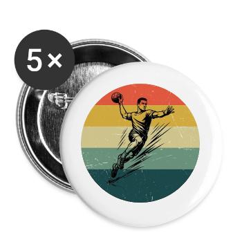 Handball style for every occasion for men - Buttons large 2.2''/56 mm (5-pack) - white - Front