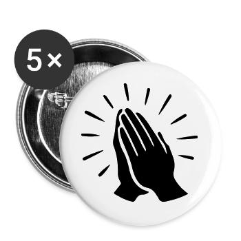 Praying Hands Prayer - Buttons large 2.2''/56 mm (5-pack) - white - Front