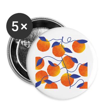 Orangen - Buttons groß 56 mm (5er Pack) - Weiß - Vorne