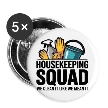 Funny Cleaning Design - Buttons large 2.2''/56 mm (5-pack) - white - Front