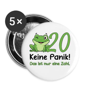 20 Geburtstag Design – Keine Panik! - Buttons groß 56 mm (5er Pack) - Weiß - Vorne