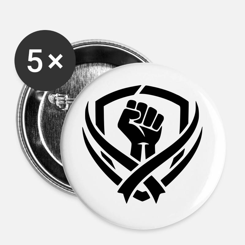 Combat logo - Buttons large 2.2''/56 mm (5-pack) - white