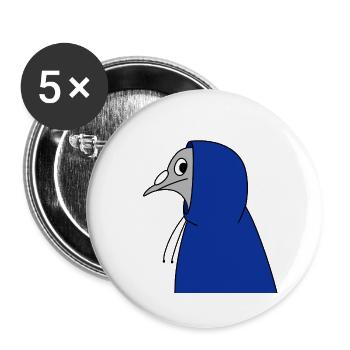 Pigeon in a Hoodie – Urban Minimal Illustration - Buttons large 2.2''/56 mm (5-pack) - white - Front