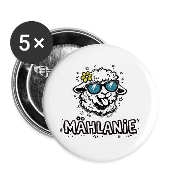 Mählanie Funny Sheep Pun Name Melanie - Buttons large 2.2''/56 mm (5-pack) - white - Front