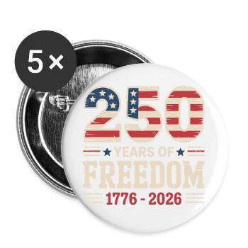 250 ans de conception de l’indépendance de la liberté américaine - Lot de 5 grands badges (56 mm) - blanc - Devant
