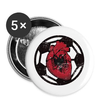 Albania Football - Buttons large 2.2''/56 mm (5-pack) - white - Front