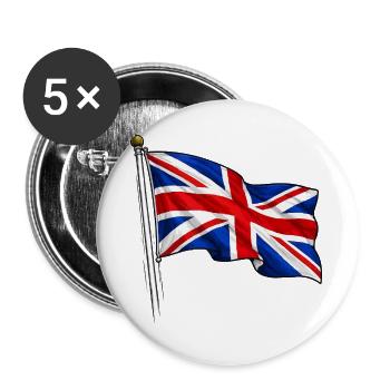 Great Britain England Flag - Buttons large 2.2''/56 mm (5-pack) - white - Front