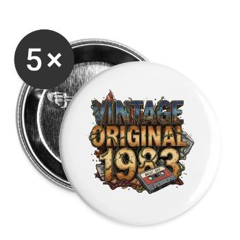 Vintage Original 1983 - Buttons groß 56 mm (5er Pack) - Weiß - Vorne