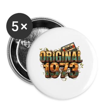 Original 1973 Retro - Buttons large 2.2''/56 mm (5-pack) - white - Front