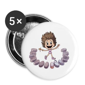 Macaron Dancing Girl - Buttons large 2.2''/56 mm (5-pack) - white - Front