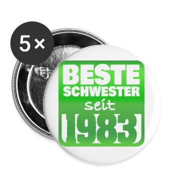 Sister 1983 - Buttons large 2.2''/56 mm (5-pack) - white - Front