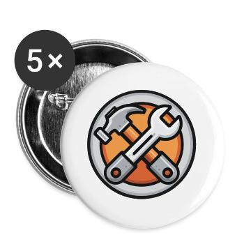 Tools in hand, handyman always ready, handyman - Buttons large 2.2''/56 mm (5-pack) - white - Front