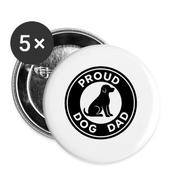 Proud Dog Dad - Buttons large 2.2''/56 mm (5-pack) - white - Front