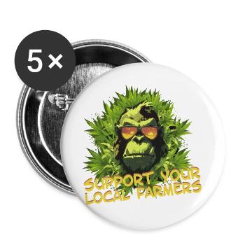 Support your local farmers - Buttons groß 56 mm (5er Pack) - Weiß - Vorne
