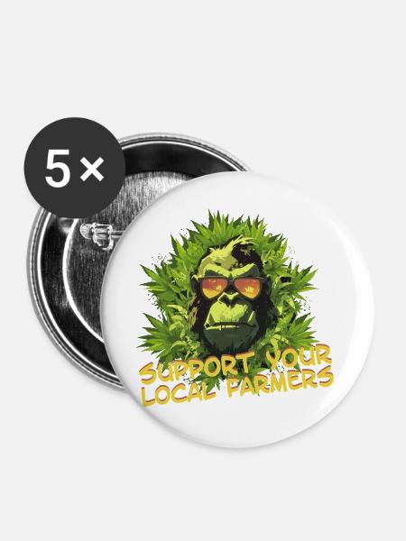 Support your local farmers - Buttons groß 56 mm (5er Pack) - Weiß