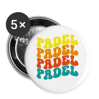 Pádel Vintage - Buttons large 2.2''/56 mm (5-pack) - white - Front