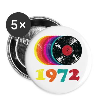 Vintage 1972 - Buttons groß 56 mm (5er Pack) - Weiß - Vorne