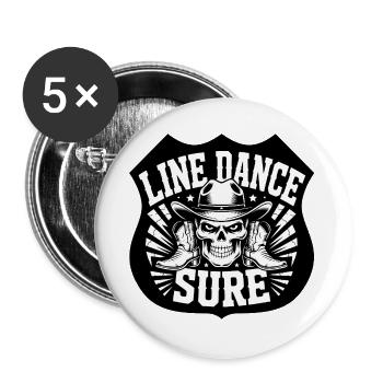 Line Dance Skull Boots Hat - Buttons large 2.2''/56 mm (5-pack) - white - Front