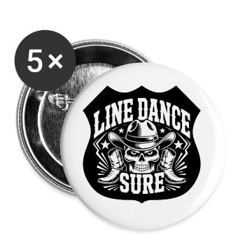Line Dance Skull Western - Buttons large 2.2''/56 mm (5-pack) - white - Front