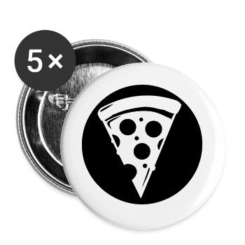 Pizza slice - Buttons large 2.2''/56 mm (5-pack) - white - Front