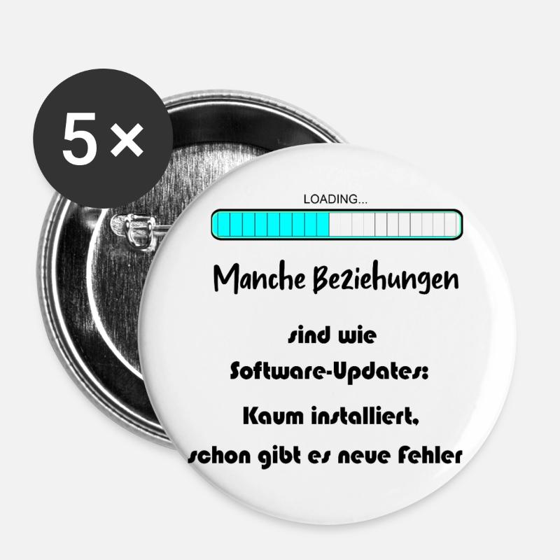 Fortschrittsbalken Blau Muster - Buttons groß 56 mm (5er Pack) - Weiß