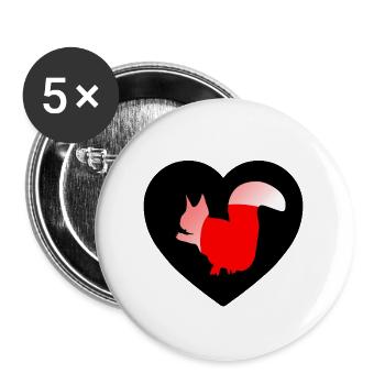 Eichhörnchen - Buttons groß 56 mm (5er Pack) - Weiß - Vorne