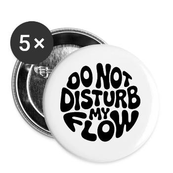 do not disturb my flow black branded - Buttons large 2.2''/56 mm (5-pack) - white - Front