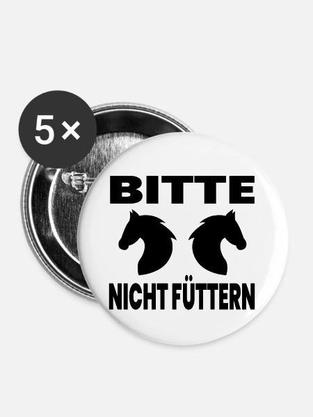 Pferde - Buttons groß 56 mm (5er Pack) - Weiß