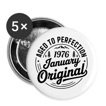 janvier 1976 – Légende des sommets et montagnes - Lot de 5 grands badges (56 mm) - blanc - Devant