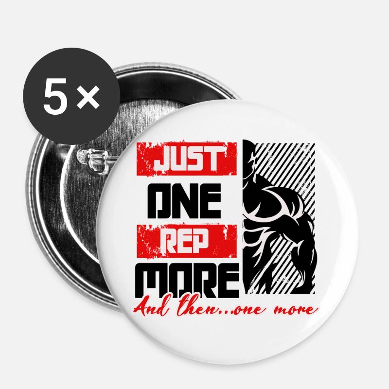 One rep more - Buttons large 2.2''/56 mm (5-pack) - white