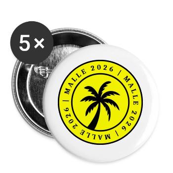 Malle 2026 Palm Tree Circle - Buttons large 2.2''/56 mm (5-pack) - white - Front