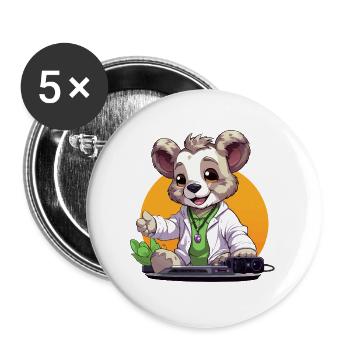 Tech-Koala Creator in retro look - Buttons large 2.2''/56 mm (5-pack) - white - Front