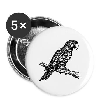 Perroquet - Lot de 5 grands badges (56 mm) - blanc - Devant
