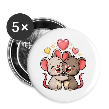 Liebe  - Buttons groß 56 mm (5er Pack) - Weiß - Vorne