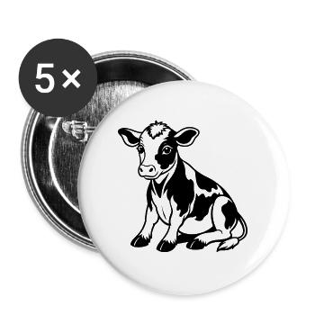 Baby cow - Buttons large 2.2''/56 mm (5-pack) - white - Front