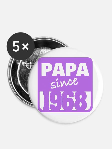 Papa 1968 - Buttons groß 56 mm (5er Pack) - Weiß