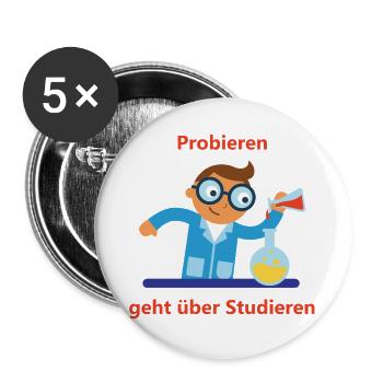 The joy of experimentation: Trying instead of studying - Buttons large 2.2''/56 mm (5-pack) - white - Front