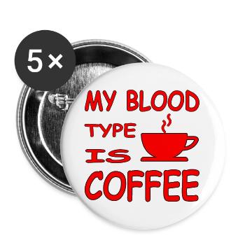 Kaffee - Buttons groß 56 mm (5er Pack) - Weiß - Vorne