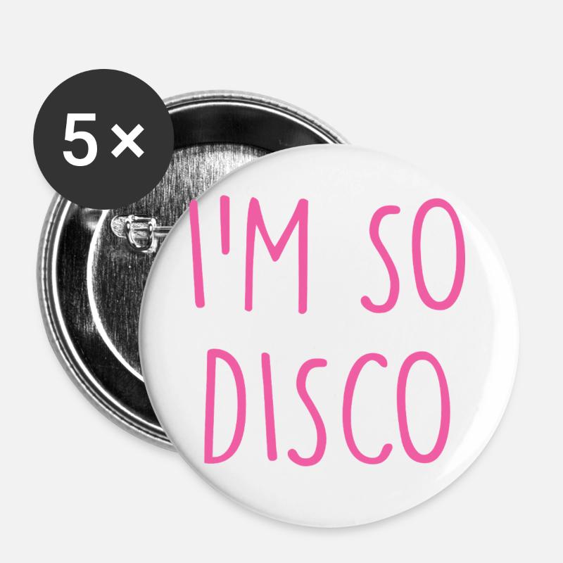 Disco - Buttons groß 56 mm (5er Pack) - Weiß