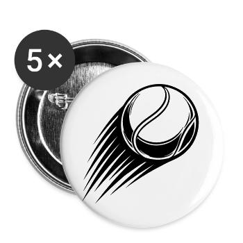 Tennisball Bewegung Schwarz Symbol - Buttons groß 56 mm (5er Pack) - Weiß - Vorne