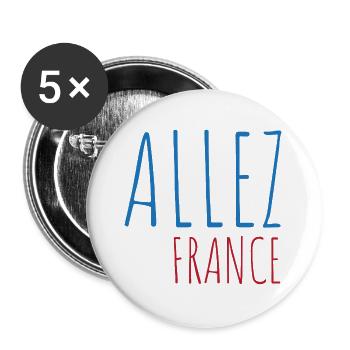 Allez la France Football - Lot de 5 grands badges (56 mm) - blanc - Devant