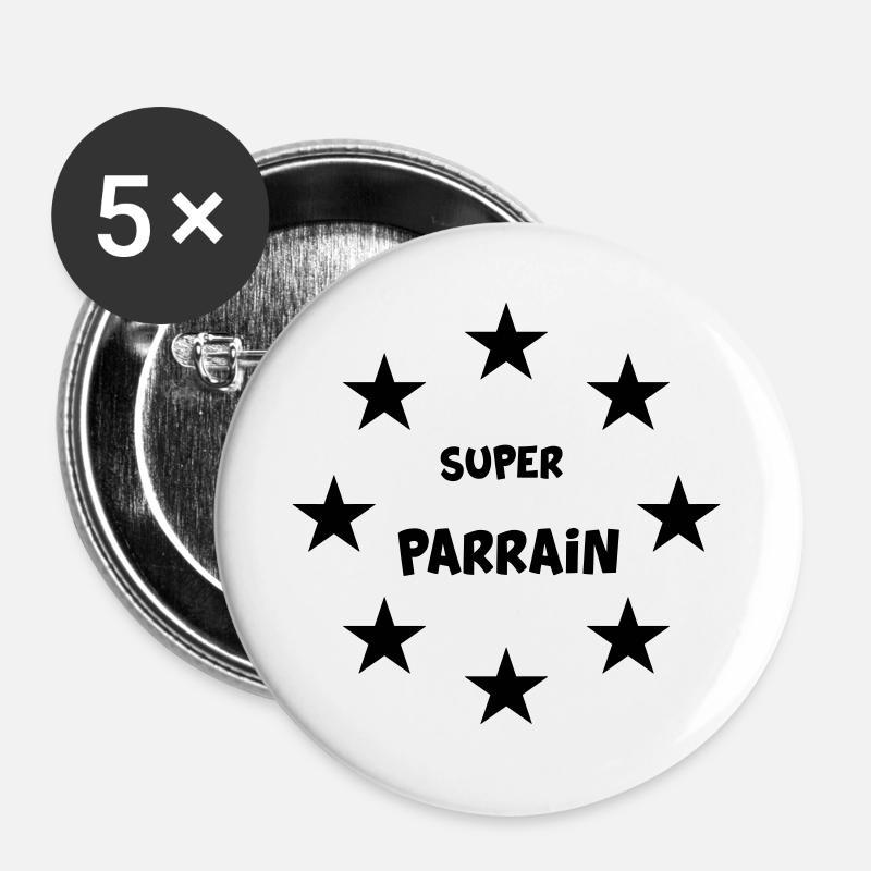 SUPER SPONSOR - Buttons groß 56 mm (5er Pack) - Weiß