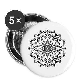 Mandala - Buttons large 2.2''/56 mm (5-pack) - white - Front